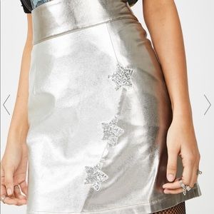 Dolls Kill Star Struck Metallic Skirt